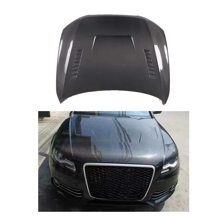 

Car Body Accessories Black Bonnet Cover Carbon Fiber Hood for Audi A4 S4 RS4 B8 2008-2014