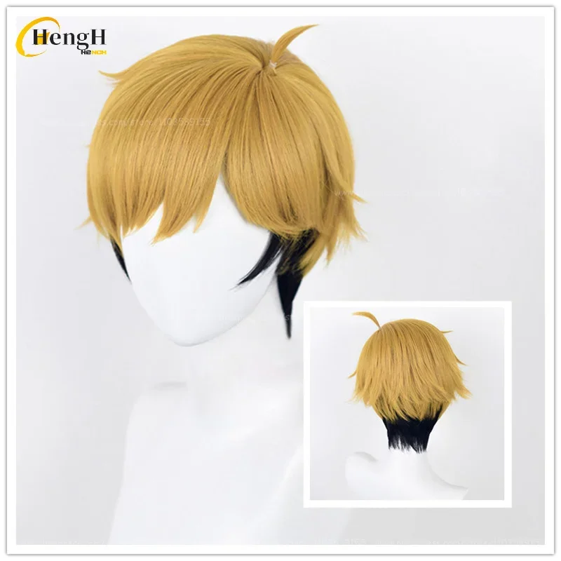 Anime Miya Atsumu Synthetic Wig Yellow Black Cosplay Wig No.7 Atsumu Miya Heat Resistant Hair Party To The Top Wigs + A Wig Cap