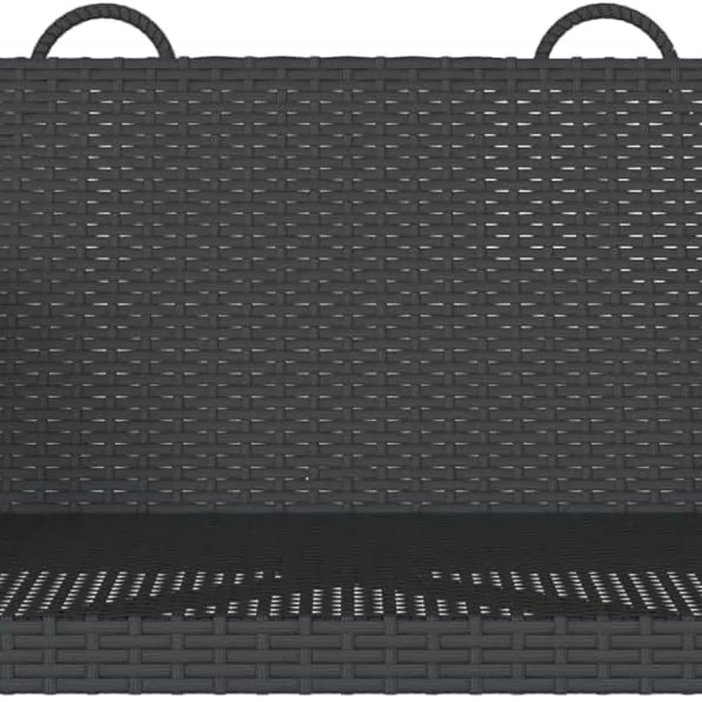 Outdoor 1-Person Swing Chair: Black Rattan, Steel Frame, Acacia Wood, Weather-Resistant Patio Lounge