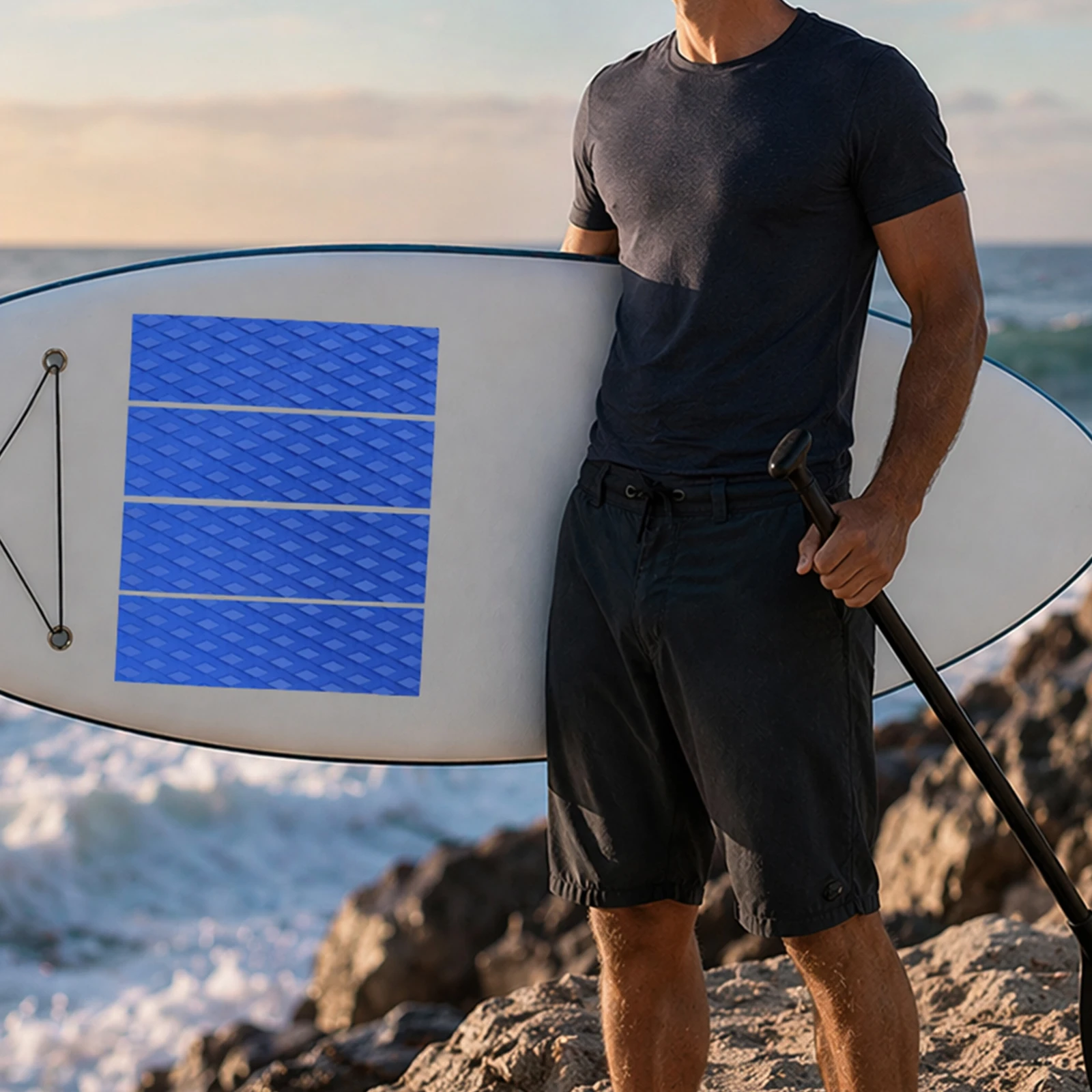 Lot de 4 tapis antidérapants universels pour pont de kayak avec adhésif, pour planches de surf, yachts, piscines et skateboards