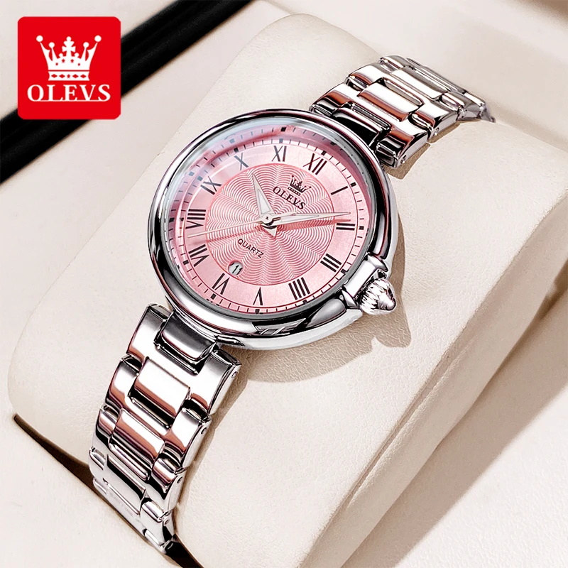 OLEVS 5608 Women Watch Luxury Brand Quartz Watch Roman Scale Waterproof Luminous Calendar Watch Elegant Women Watch Reloj Hombre