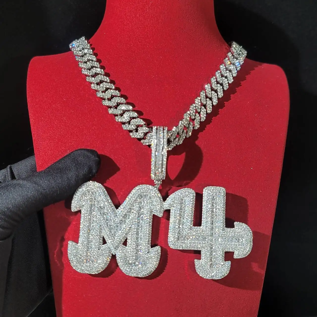Custom Fashion Jewelry Big Bold Letter&Numbers Pendant With 13MM Miami Cuban Chain Hip Hop Name Necklace Birthday Party Favors - view 3