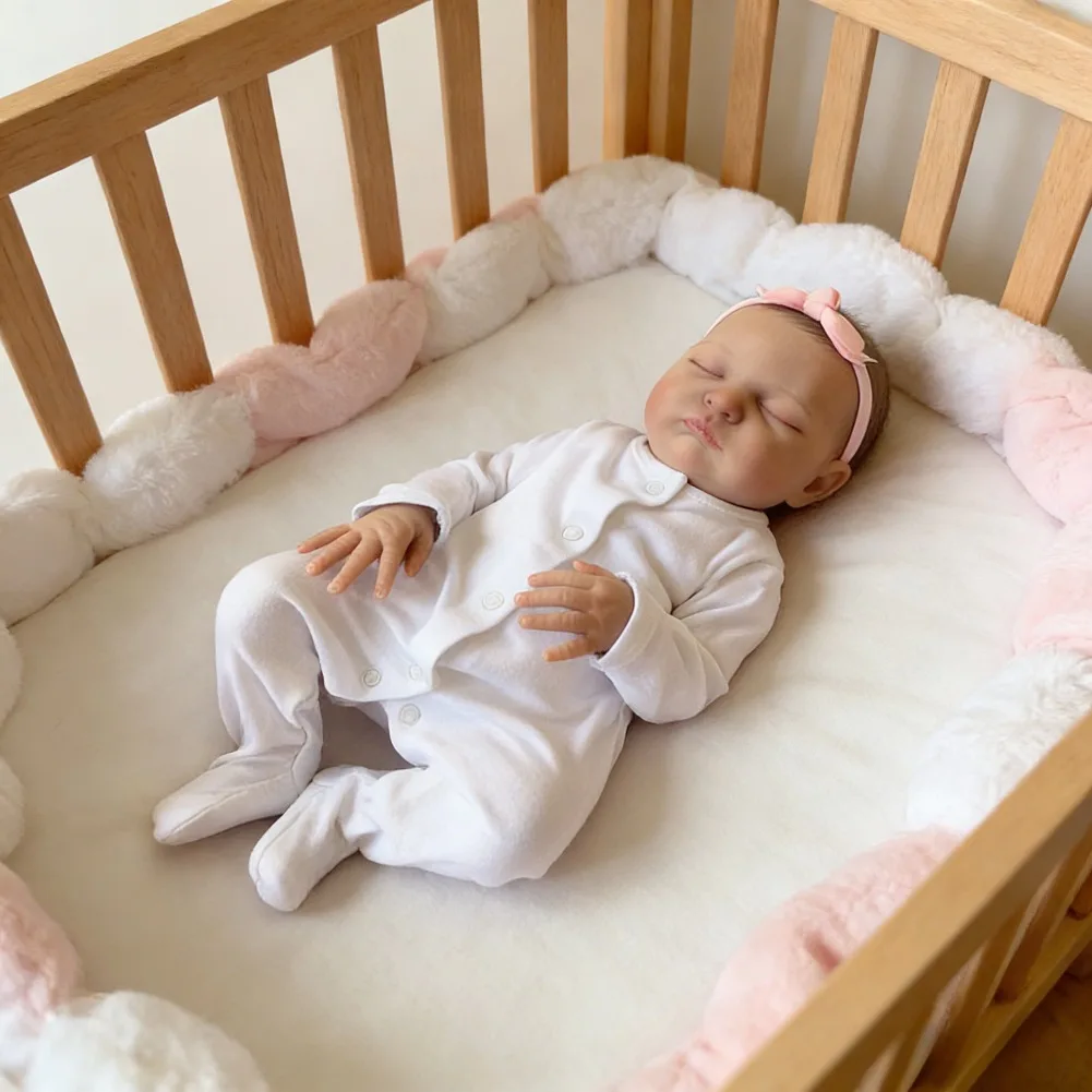 19インチのリボーンドール、眠っている新生児のローラ、3Dスキン、血管が見える、アートドール、ムニェカ、ベベ、リボーンドール、おもちゃ、子供へのプレゼント