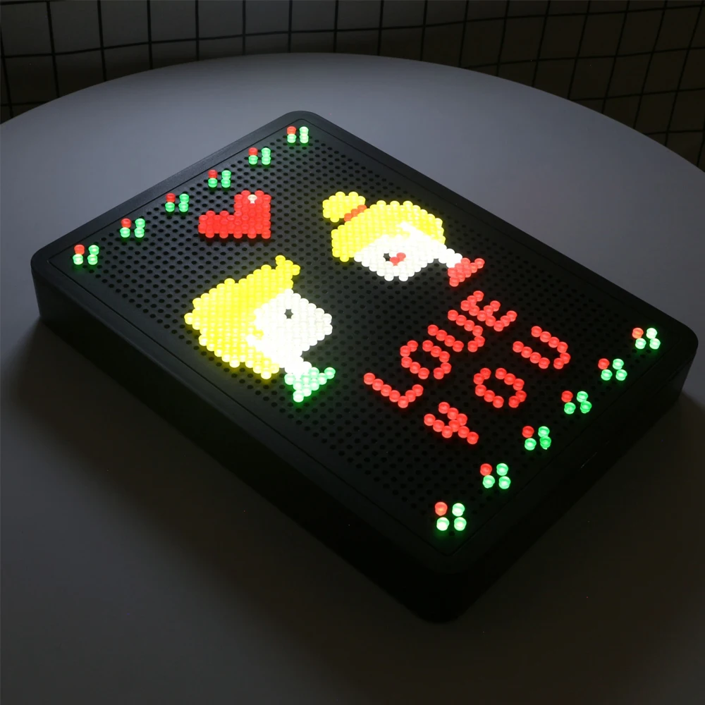 LED Pixel Letter Light Box creativo fai da te luminoso chiodo madre 6 colori batteria USB matrimonio festa di natale bacheca