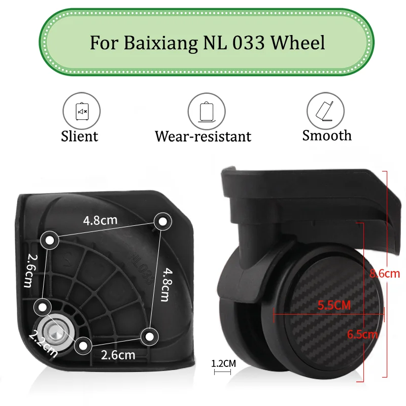 Suitable For Baixiang NL033 Universal Wheel Trolley Case Wheel Replacement Luggage Pulley Sliding Casters Wear-resistant Repair