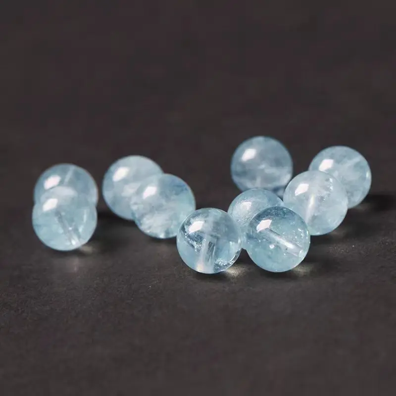 one PIECE loose beads blue Topaz round   for DIY jewelry making FPPJ wholesale beads nature gem stone