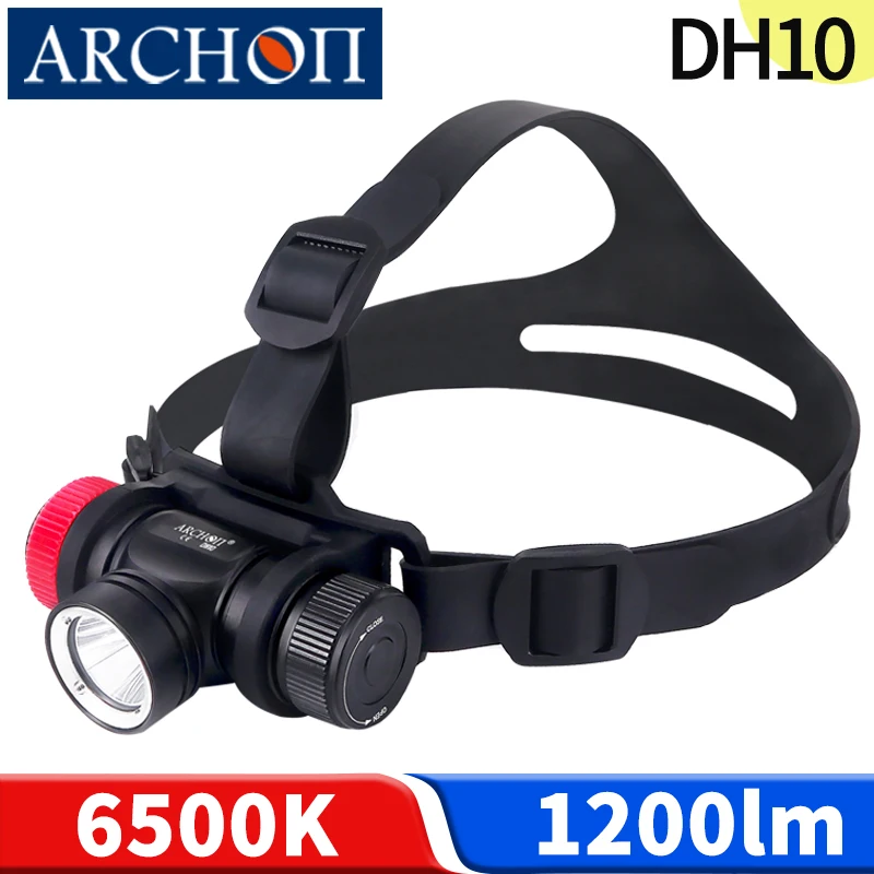 DH10 6500k diving headlight Cave exploration headlights Underwater 100m diving lighting flashlight diving photograhy fill lights