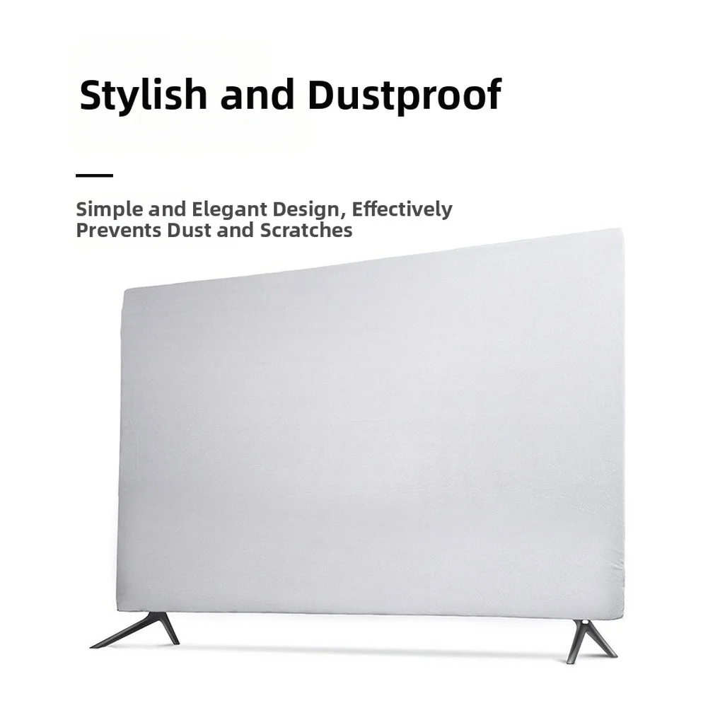 TV Dust Cover Compatible with 43 Inch Through 65 Inch LED LCD Monitors Using Elastic Hem and Full-Screen Fabric Coverage