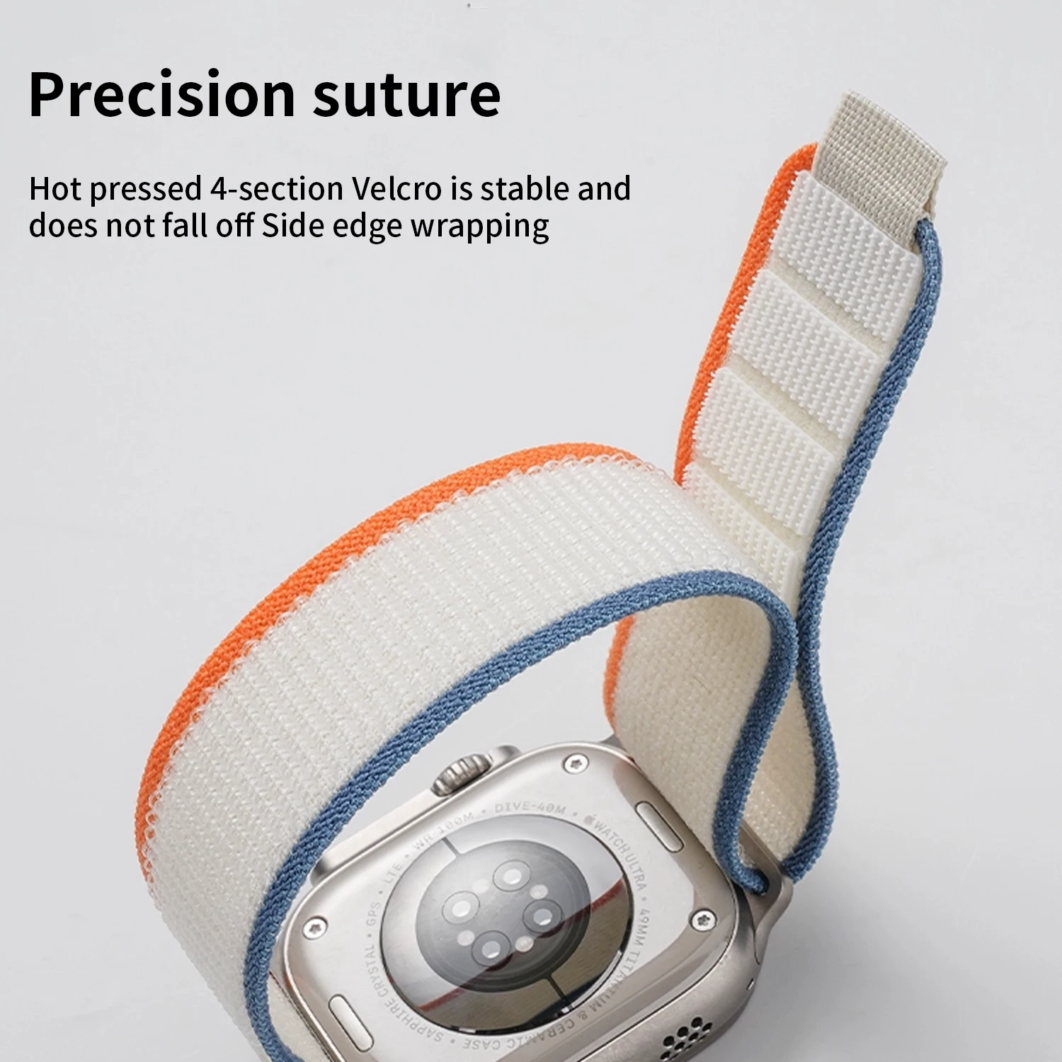Jincor New High Quality Nylon Strap Trail Loop Natural Titanium Finish Strap For Apple Watch 10 Ultra2 9 8 Band Iwatch 46MM 49MM