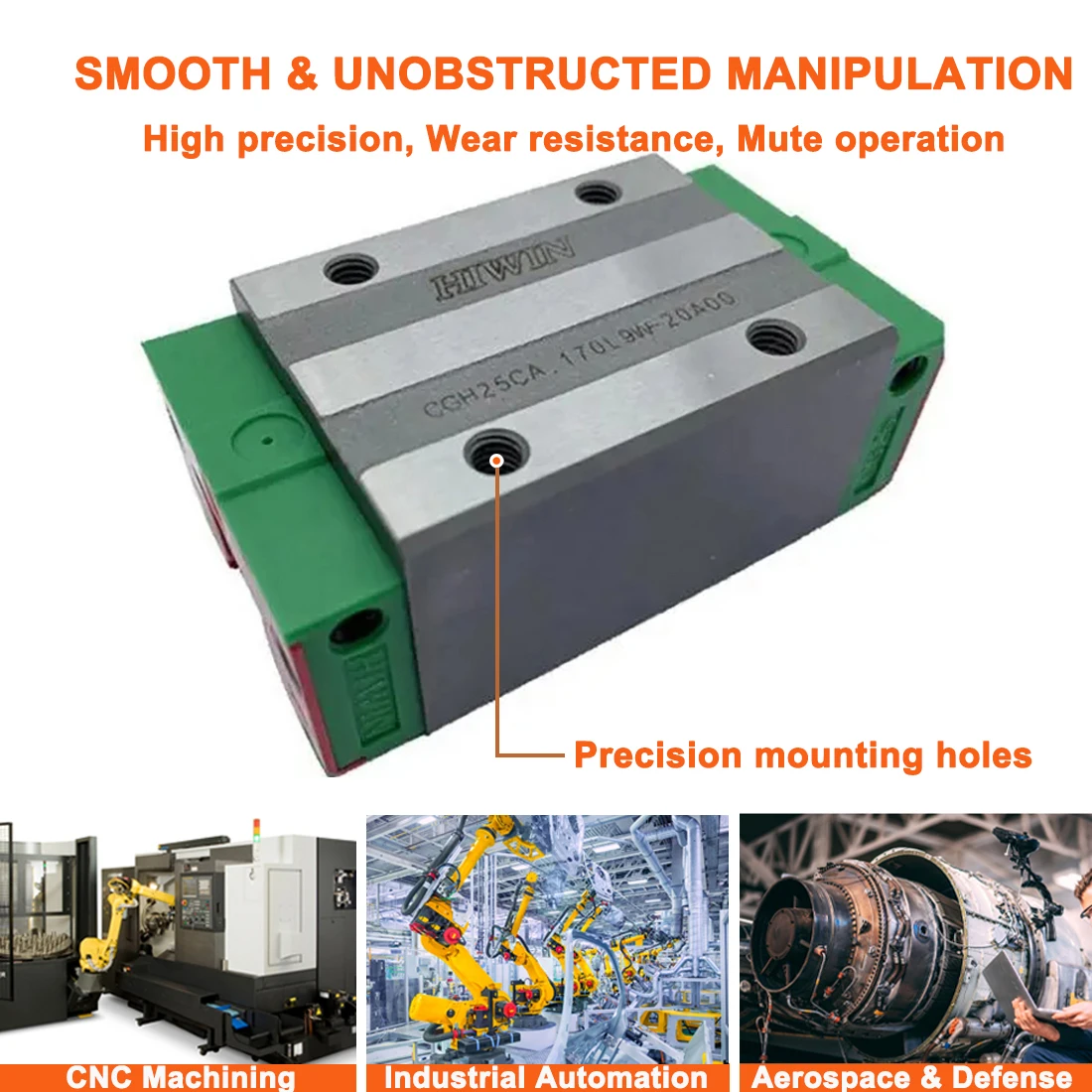 Original HIWIN Linear Guide CGH35HA CGH35HAZ0C Carriage Block Rails for 3D Printer CNC Machine Parts Actuator