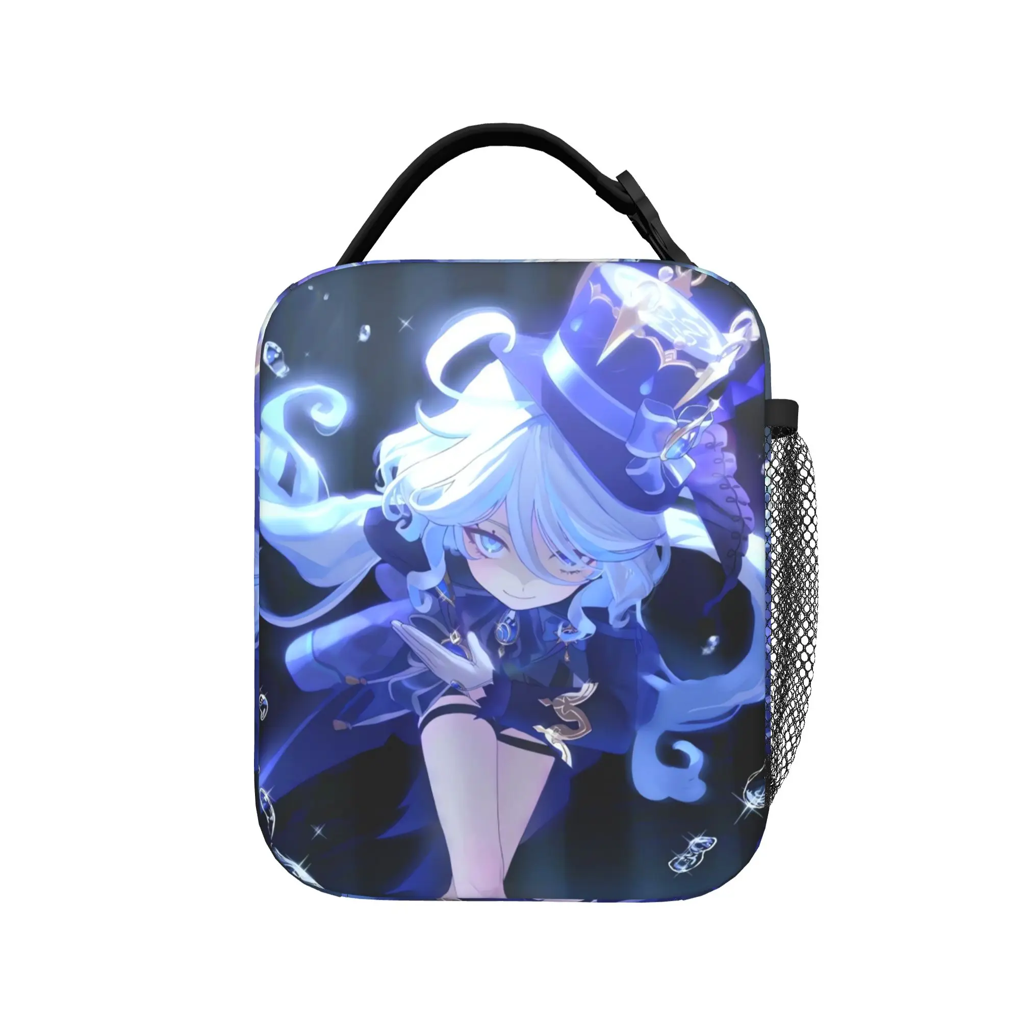 Genshin Impact Lunch Bag  School Lunch Box For Men Aesthetic Print Tote Food Bags Oxford Portable Cooler Bag