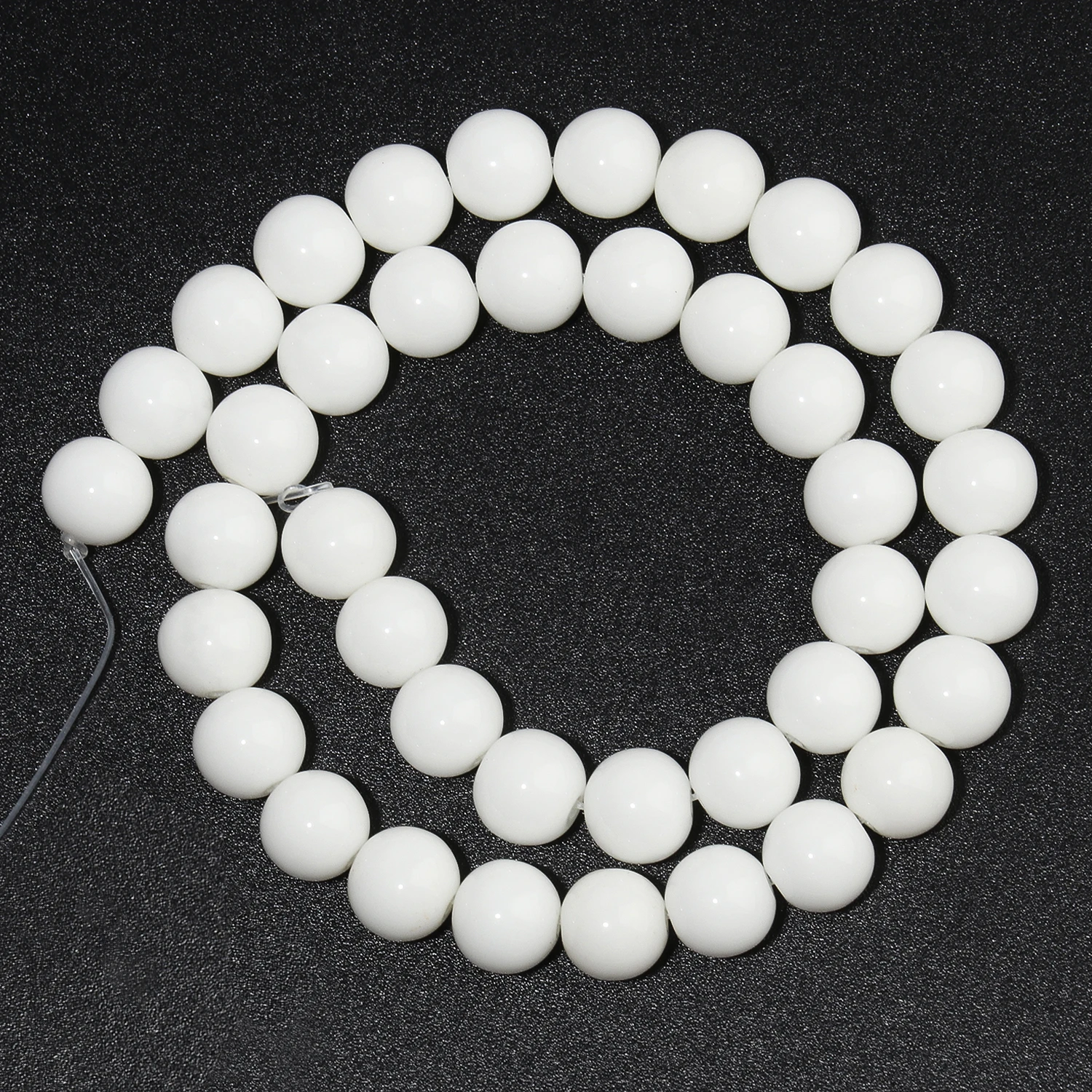 Smooth White Onyx Beads Natural Stone Round Loose Beads for Jewelry Making DIY Bracelet Necklace diy Accessories 4 6 8 10 12mm