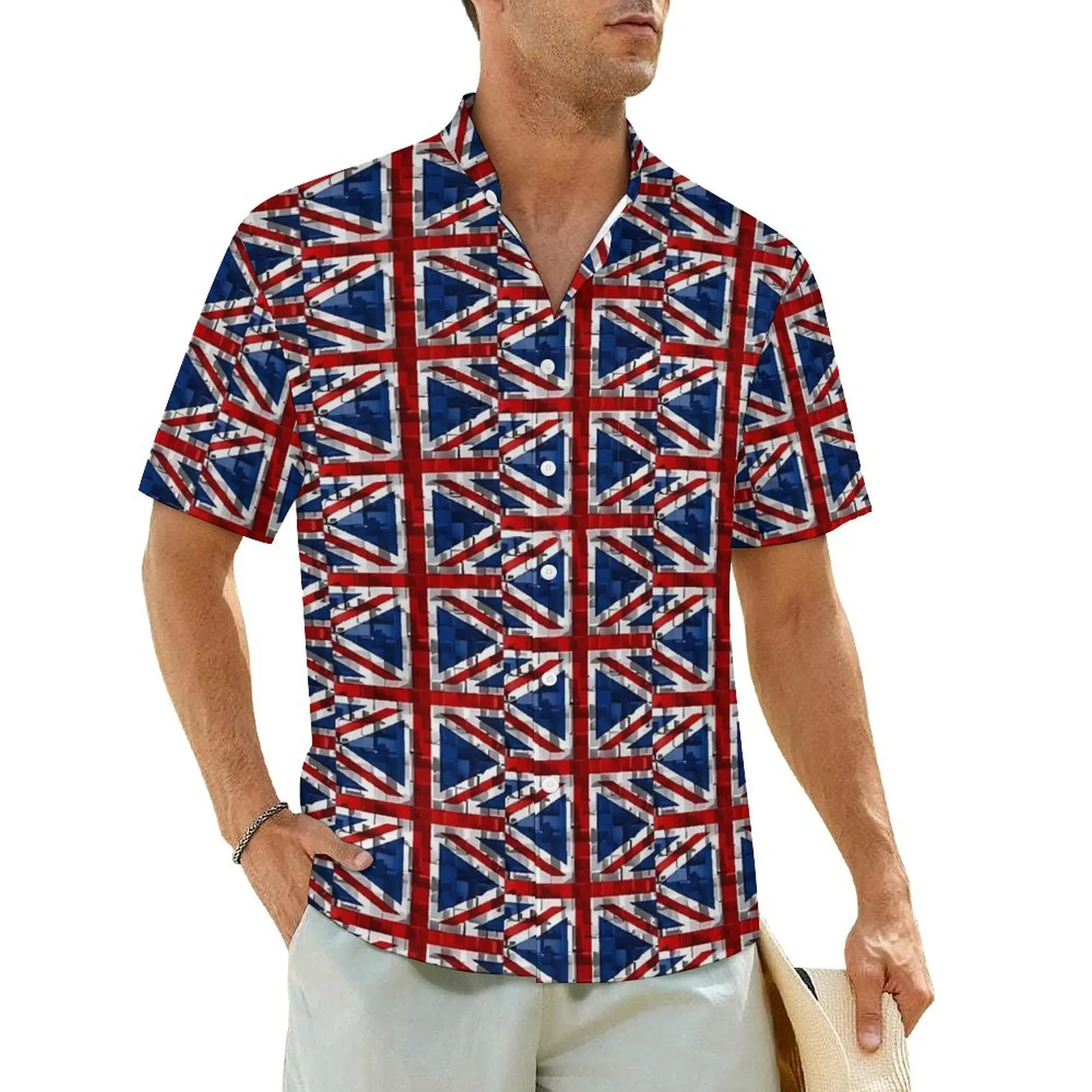 

British Flag Casual Shirt UK Flag 3D Classic Hawaiian Shirts Men Short Sleeves Beach Harajuku Printed Oversized Blouses