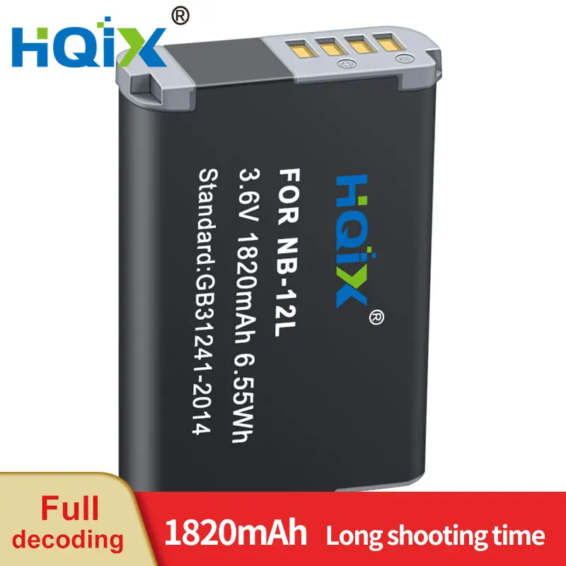 HQIX For Canon LEGRIA mini X PowerShot N100 GX1-Mark-Ⅱ camera NB-12L Charger Battery