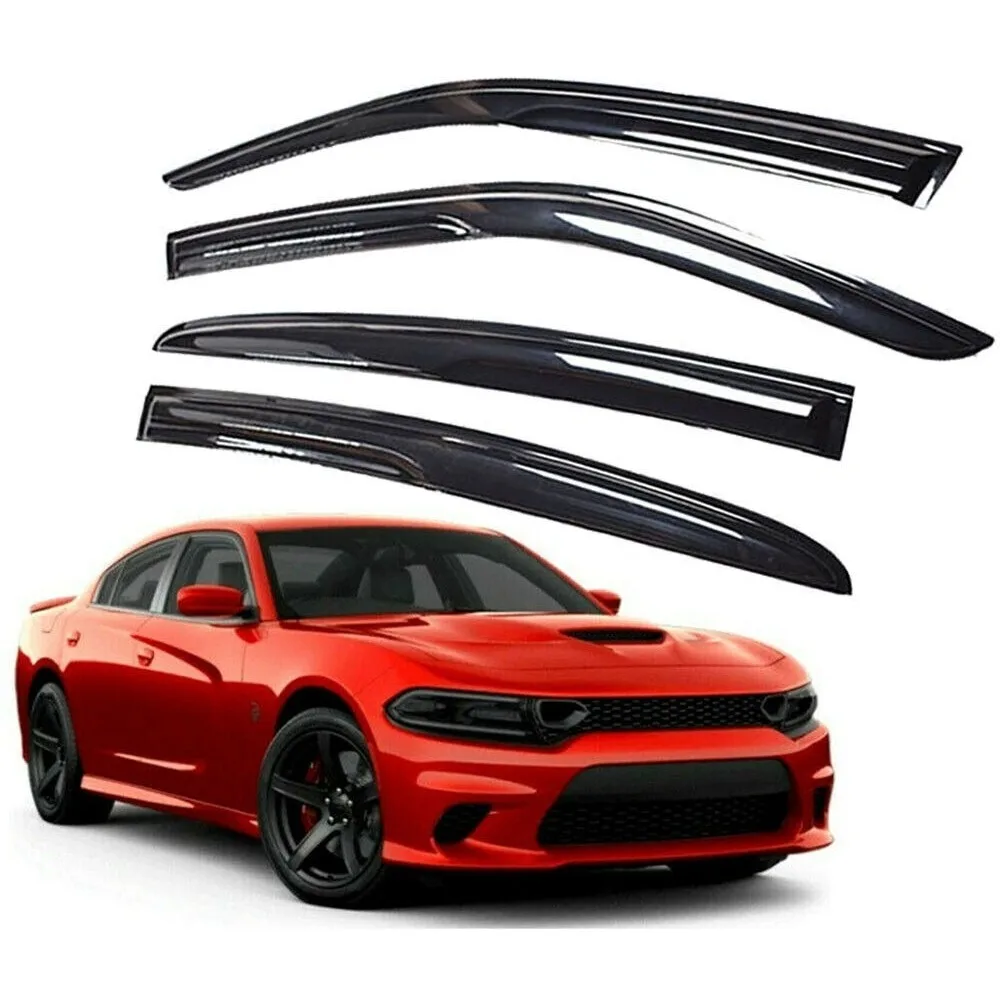 

4x Window Visors Sun Rain Guards Vent Shade Fits for 2011-2023 Dodge Charger