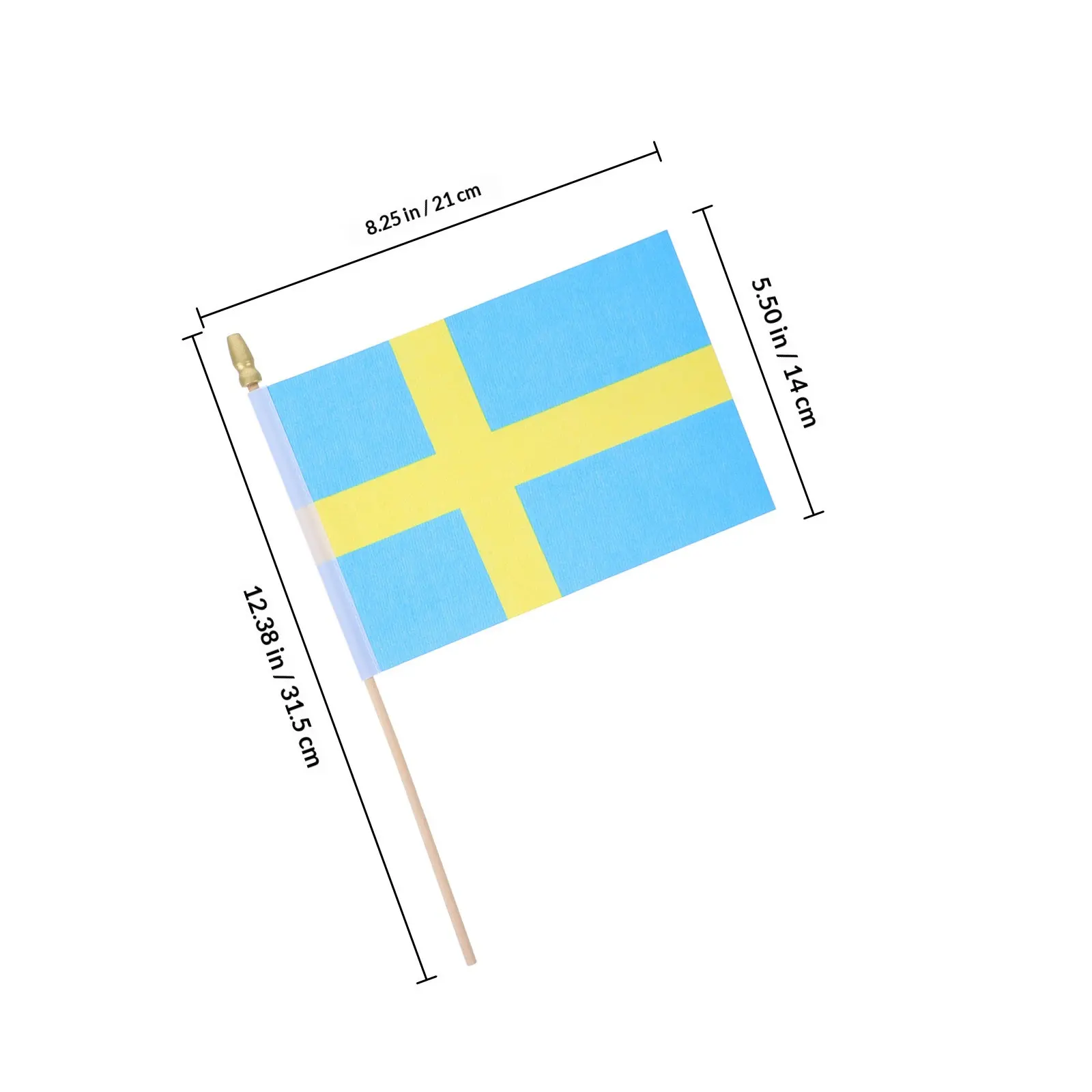 25Pcs Mini Sweden Flags on Stick Small Handheld Waving Flags for Parties Backyard Gardens Table Cupcake Cocktail Food Picks