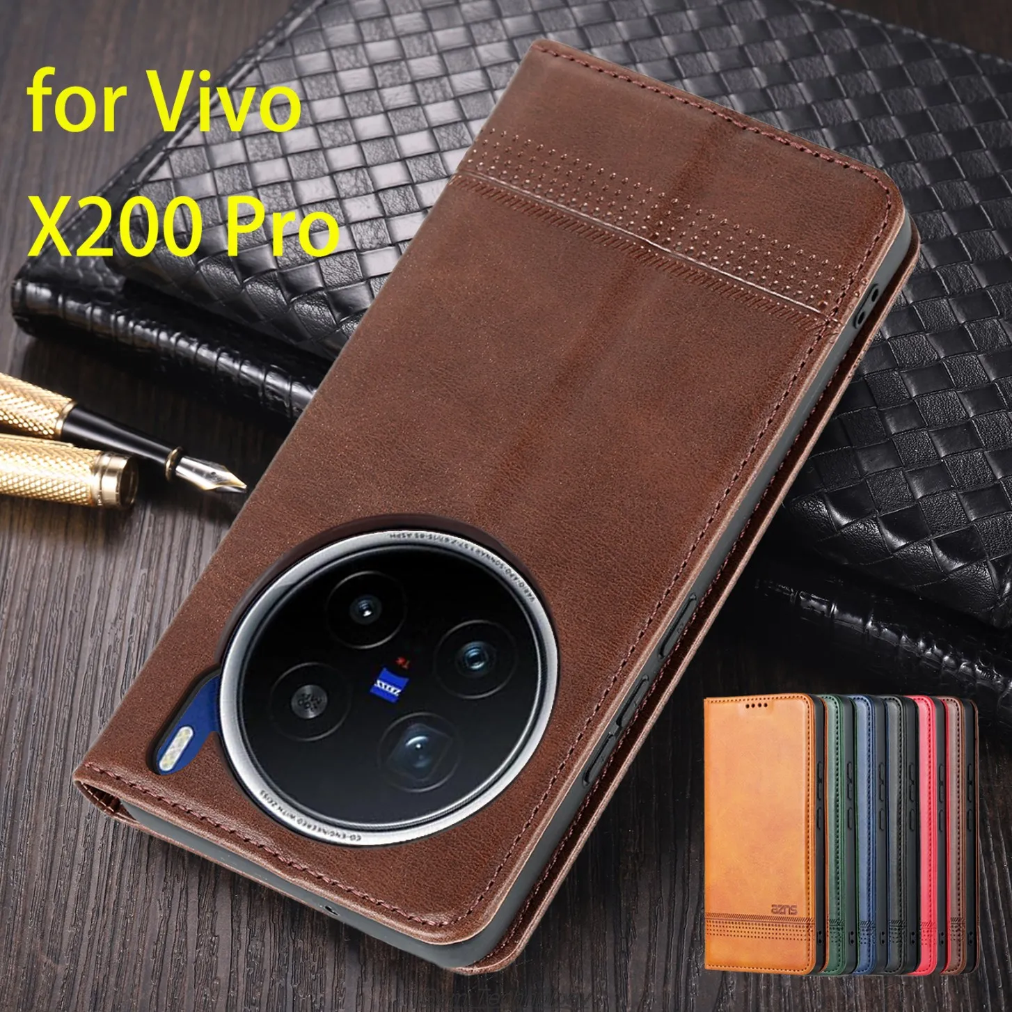 Deluxe Magnetic Adsorption Leather Fitted Case for Vivo X200 Pro 6.78\