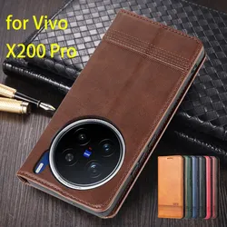 Deluxe Magnetic Adsorption Leather Fitted Case for Vivo X200 Pro 6.78