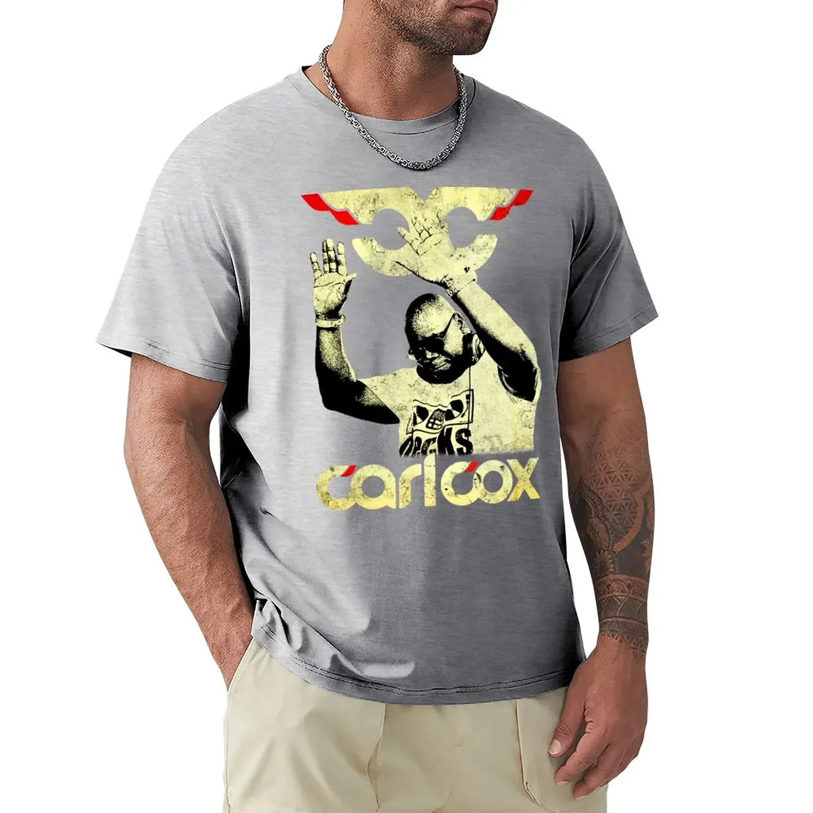 Men Cotton Vintage Carl Cox Grungy Old School House Minimal Techno T-Shirt vintage clothes for a boy tshirts for men