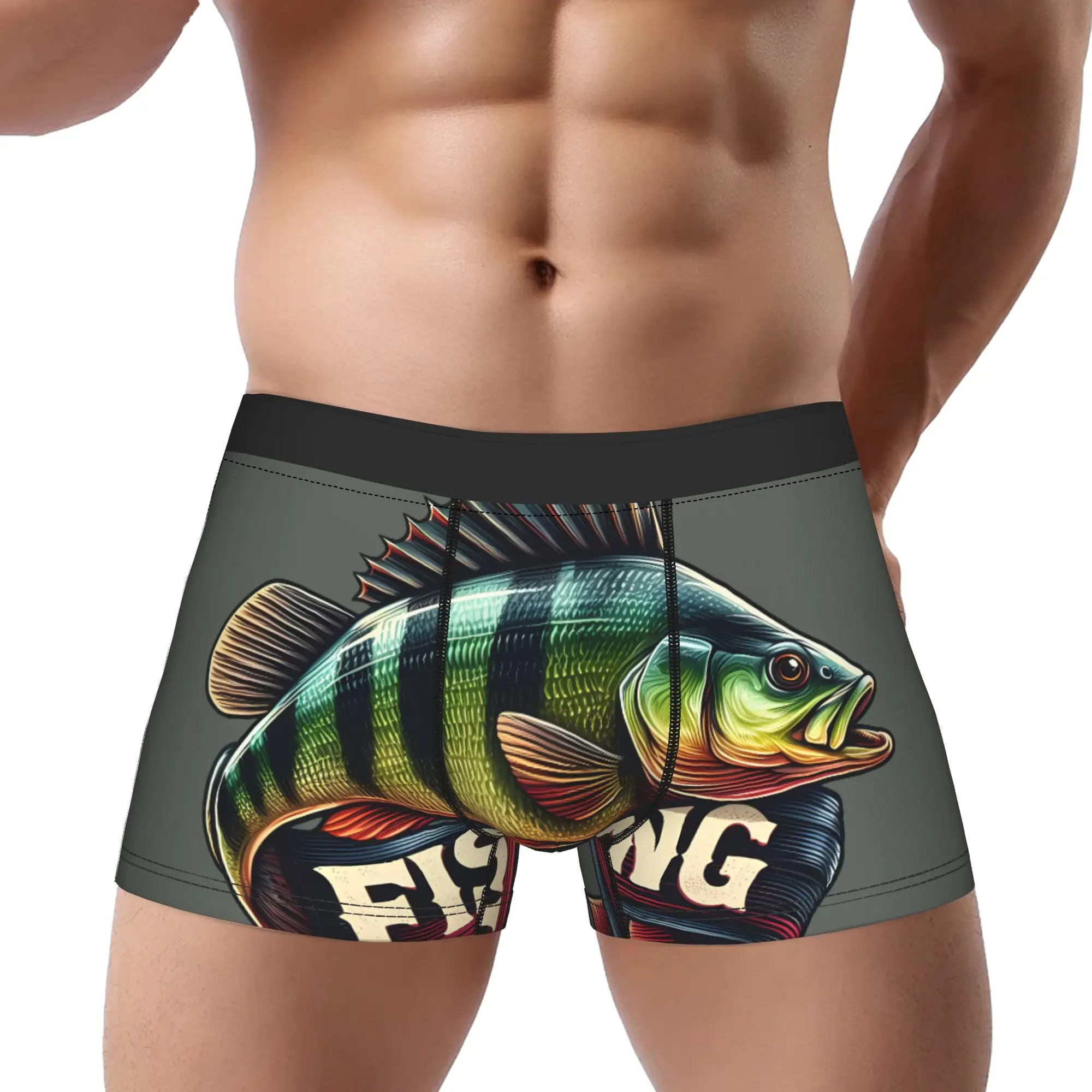 

Bass Fish Fishing Underwear Man Polyester Boxer Briefs Underpants Printed