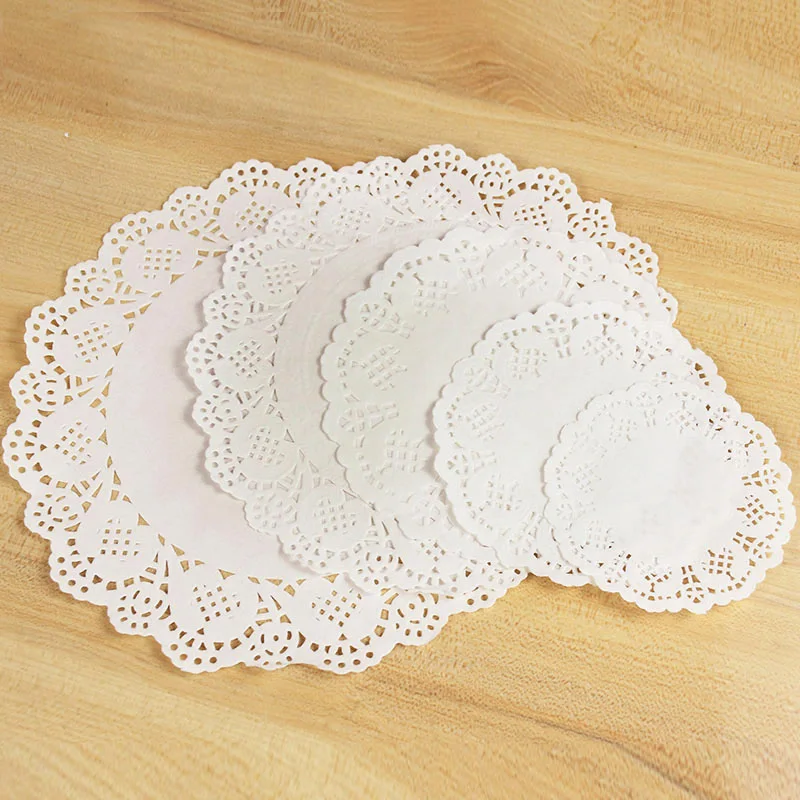 100 pz cerchio pizzo centrini di carta tovagliette festa di nozze stoviglie tappetini di carta bianca tovaglietta decorativa fai da te Scrapbooking