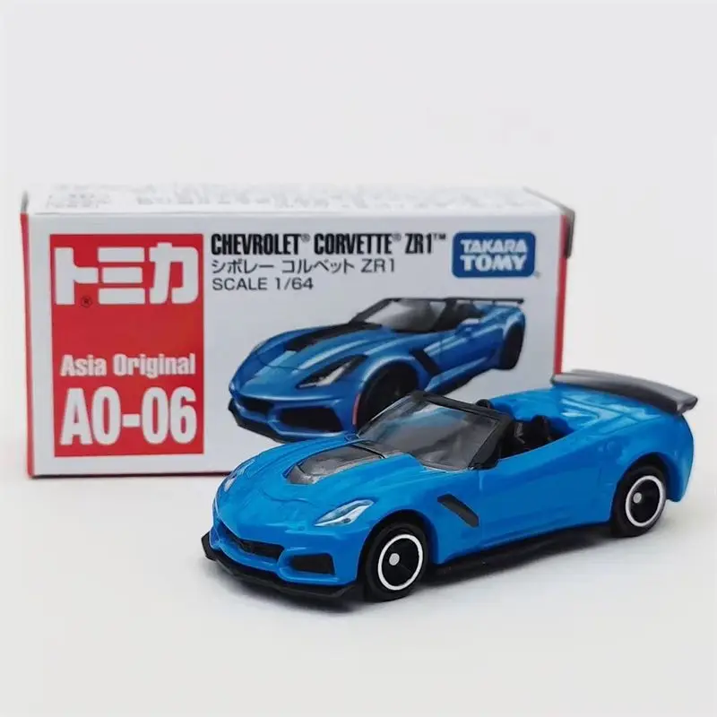 TAKARA TOMY Corvette ZR1 coche en miniatura de aleación caja roja blanca AO-06 coche de juguete regalo para niños