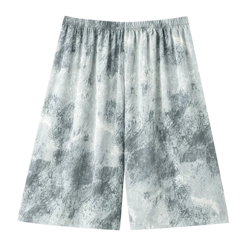 Silk Imitation Male's Short Trousers Fashion Print Sleep Pants Young Men Pajamas Bottoms Sleepwear Pajama for Men Pijamas Hombre