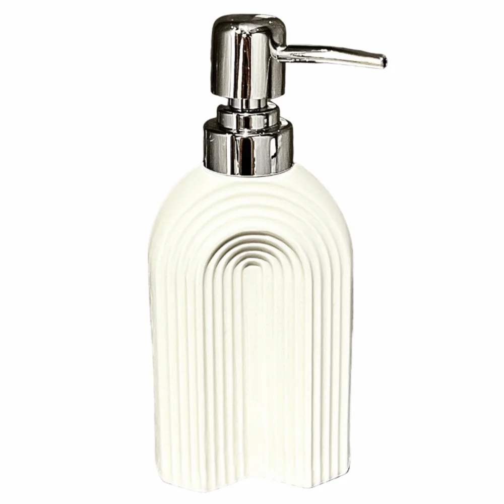 

350ml Ceramic Hand Soap Bottle Press Type Leakproof Liquid Lotion Storage Bottles Portable Empty Arched Shaped Soap Dispenser