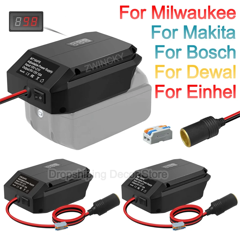 

Преобразователь напряжения 18В в 5-13В для аккумуляторов Makita/Dewalt/Milwaukee/Bosch/Einhell 18В, адаптер для прикуривателя, регулятор напряжения