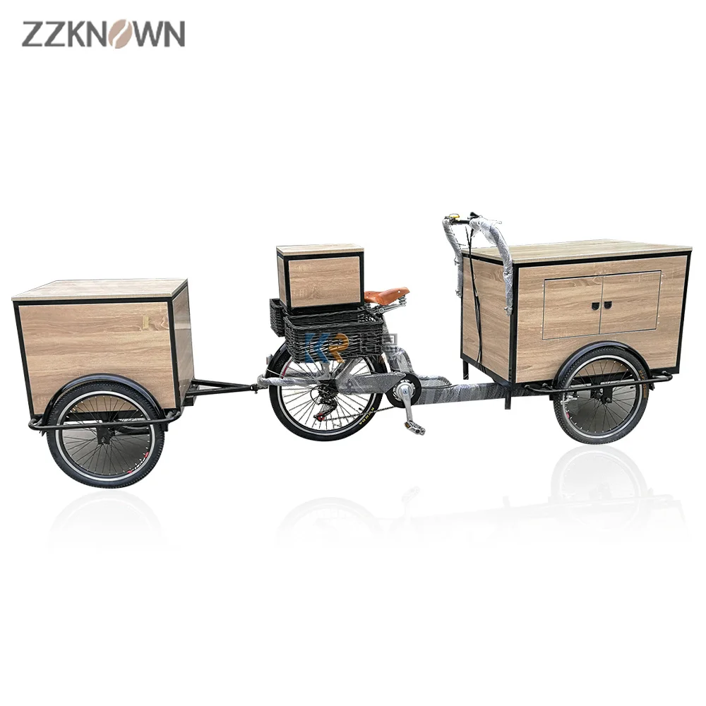 

Multi Function Electric Tricycle Coffee Vending Carts 3 Wheels Adult Cargo Bike For Sale Food Bicycle