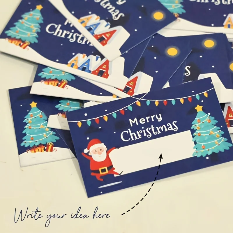 Christmas Scratch Cards with Santa, Merry Christmas Designs-Self-Scratchable Holiday reward tickets,Customizable DIY Gift Tags