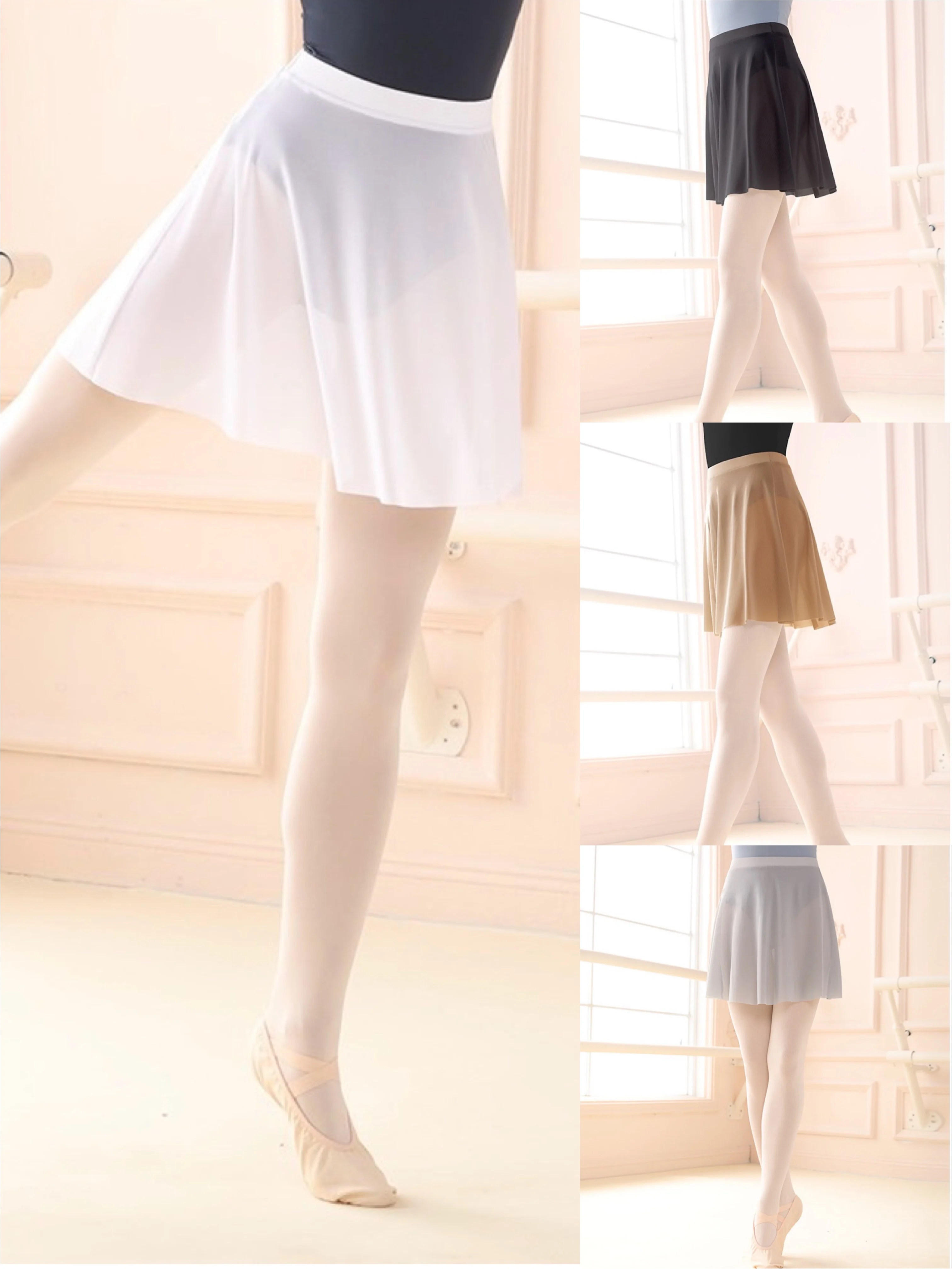 Ballet Dance Skirt Women Elastic Soft Mesh Dancing Apron Solid Color Leotard Dress Adult Elegant Ballet Exercise Dance Skirt