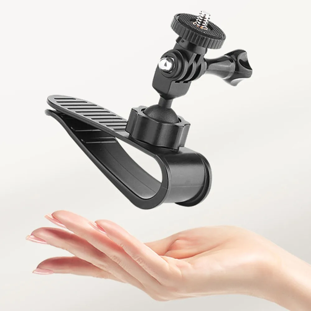 ABS Car Sun Visor Mount Adjustable Portable Car Sun Visor Clip 360 Deg Rotation Car Camera Mount for Osmo Pocket 3 Video Holder