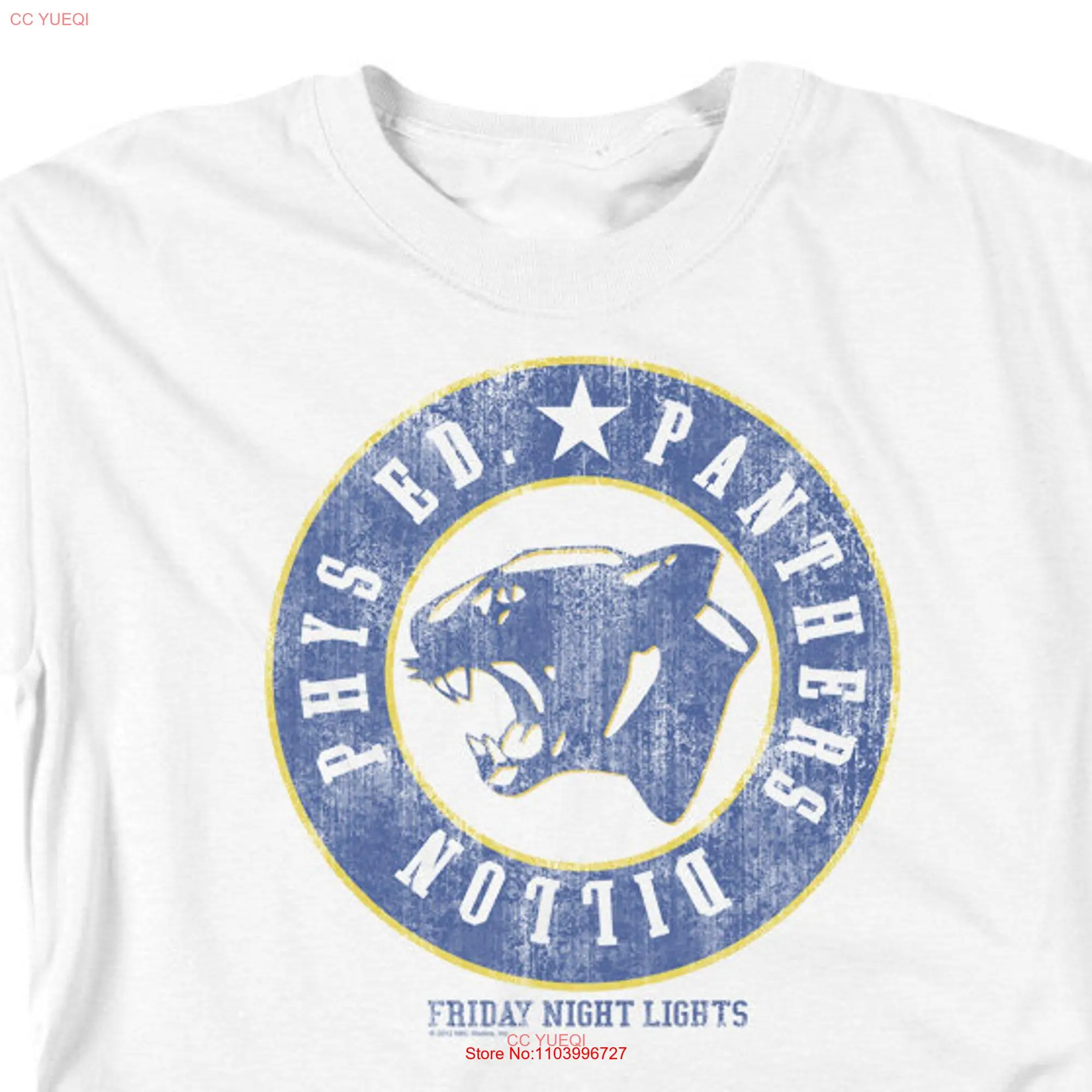 Friday Night Lights Dillon Phys Ed Panthers White AdulT T Shirt long or short sleeves