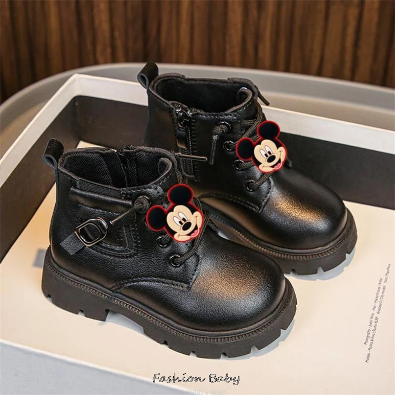 Kids Shoes Mickey Minnie Comfortable Children\'s Short Boots Autumn Winter Boys Sports Running Girls Casual Snow Ankle Boots