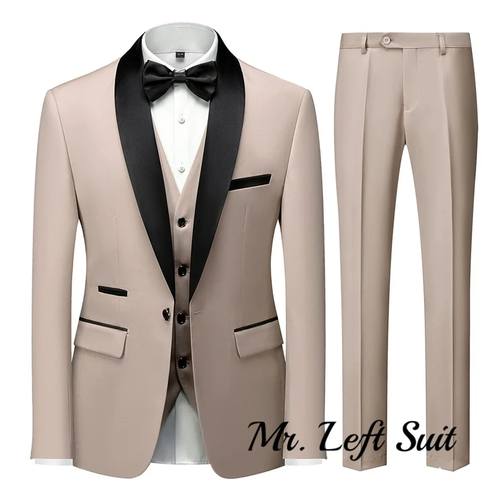 

Men's Suit 3 Piece Slim Fit One Button Tuxedo Jacket Suits for Men for Wedding Prom Blazer Vest Pants Shawl Laple