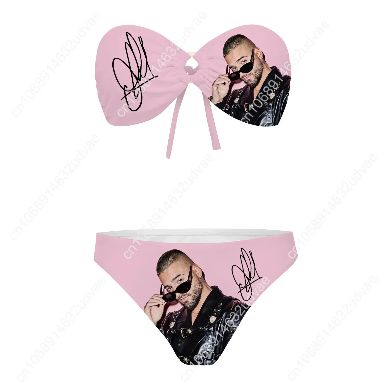 Maluma Strapless Swimsuit Womens Bathing Suits Personalized Fashion Swimwear Pool Party Sexy Bikini Customize Beachwear