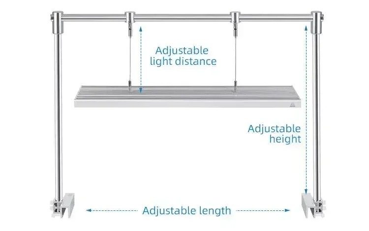 Professional Stainless Steel Aquarium Lamp Stand Adjustable Fish Tank Light Hanger Bracket 45/60/90/120/150/180cm
