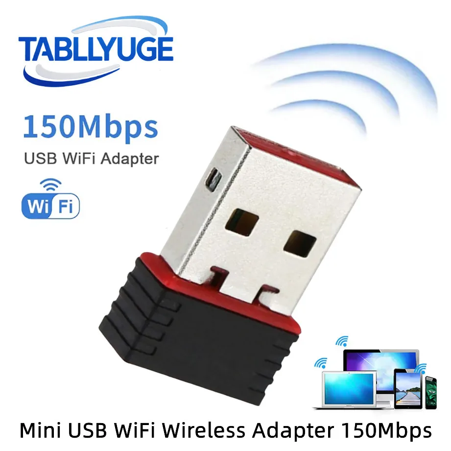 TABLLYUGE Mini 150Mbps USB WiFi Adapter 2.4GHz Wireless Network Card Adapter 802.11n Wi-Fi Dongle For Laptop Desktop PC Windows