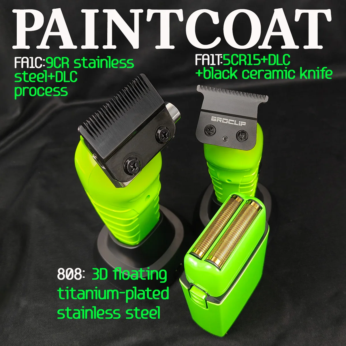 المهنية BRDCLIP FA1C FA1T 808 FA1R 7500RPM الحلاق مقص الشعر ماكينة حلاقة كهربائية المتقلب الشعر إنهاء آلة DLC شفرة قاعدة