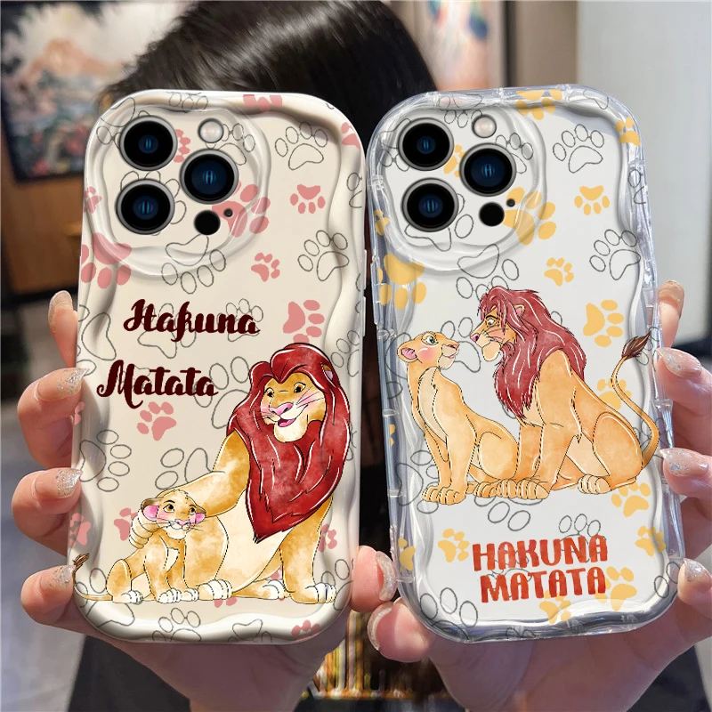 Disney The Lion King Cute For Apple iPhone 15 14 13 12 11 XS XR X Pro Max Plus Wave Oil Funda Phone Case