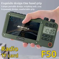 SANSUI F50 4.3-Inch HD FM/AM/SW Radio Plug-in Card Music Video Player Outdoor Portable Rechargeable Wireless Bluetooth Speakers