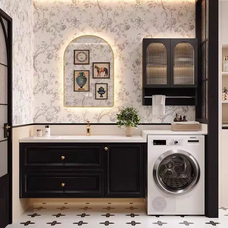 

Washing machine cabinet, rock slab hot bending integrated basin, bathroom cabinet, toilet, wash basin cabinet, washstand.