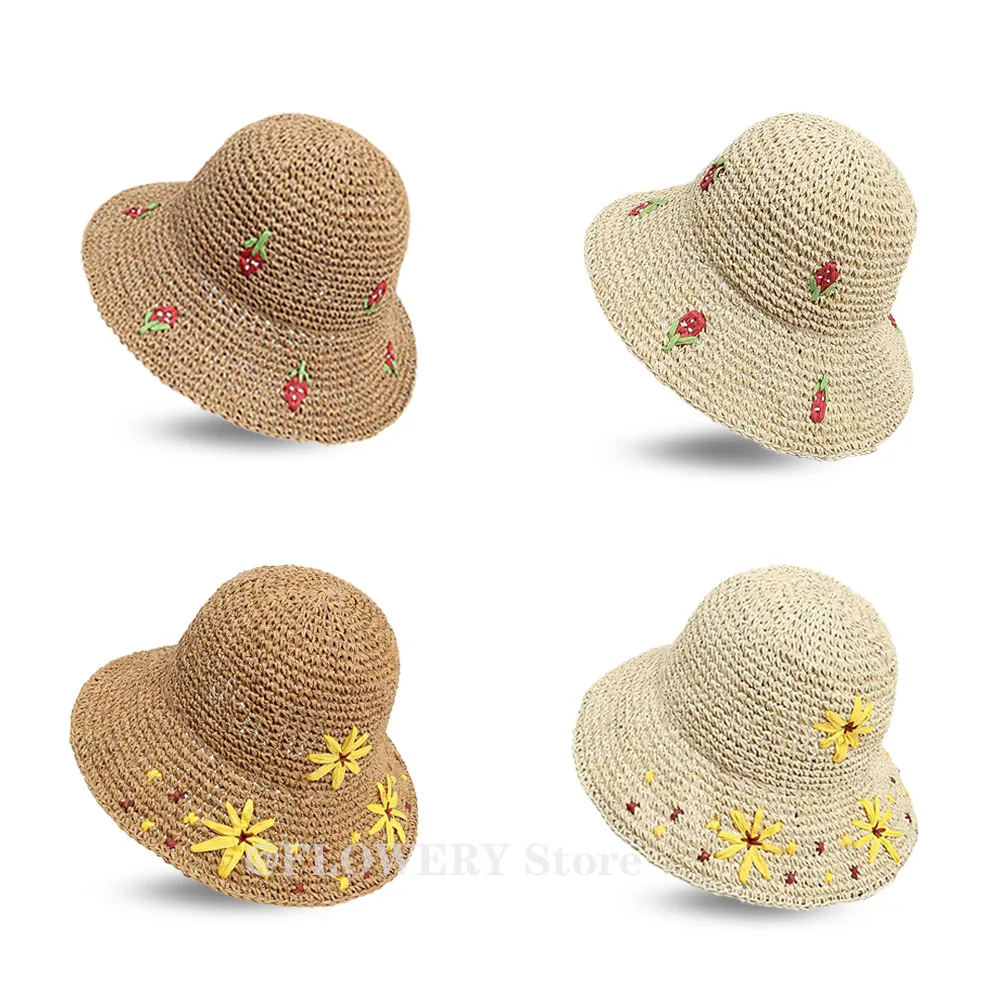

Woven-cloth lady's country-style sun-protective breathable straw hat - the top choice for a vacation and a fine fishing cap.