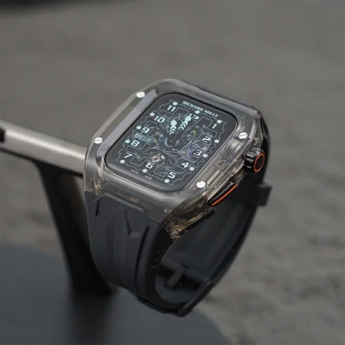 Imagen 2 del producto Correa de reloj RICHARD Mile para iWatch Series 10/Ultra2, 46mm 49mm 45mm 44mm 42mm, funda de cristal + correa de silicona para Serie 9/8/7/SE2