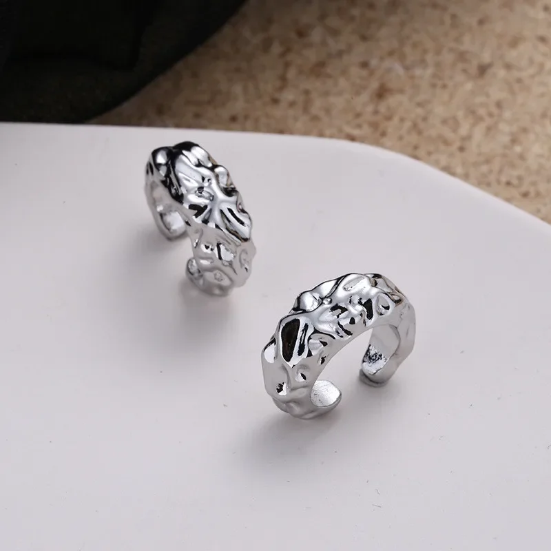 1 Pcs Irregular Texture C Shaped Clip On Earrings Ear Cuff Without Piercing Women Girls Geometric Ear Clip Party Jewelry