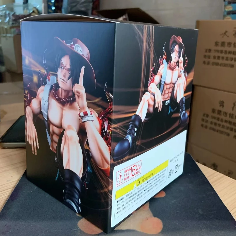 15cm nova figura de anime de uma peça portgas d ace periférico pvc modelo cena estátua carro ornamentos decorativos crianças presentes aniversário brinquedo