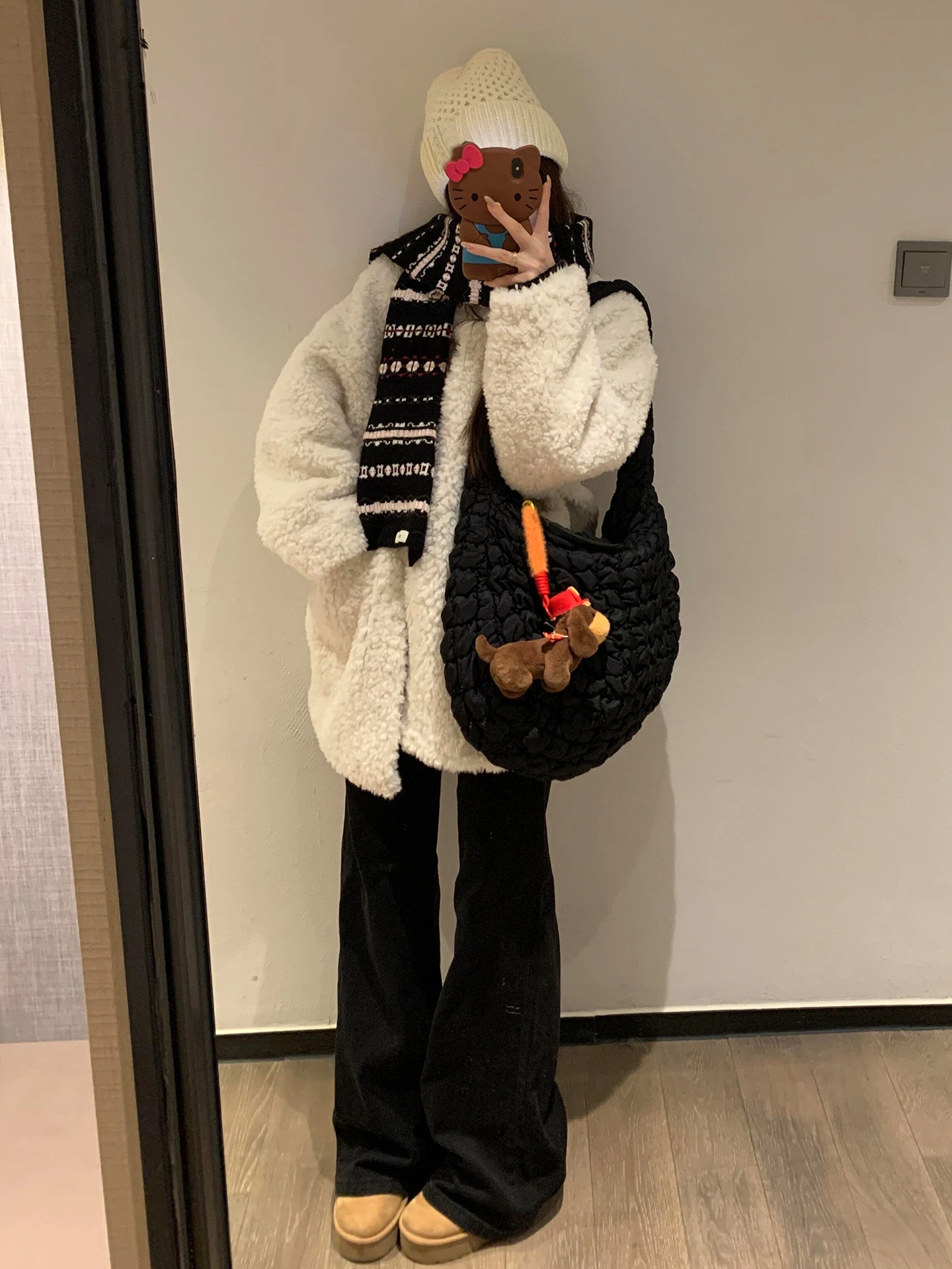 Lamsbontvest Dames herfst winter Faion bovenkleding Koreaanse Sle Stand Fit warme polyestervezel ort jas