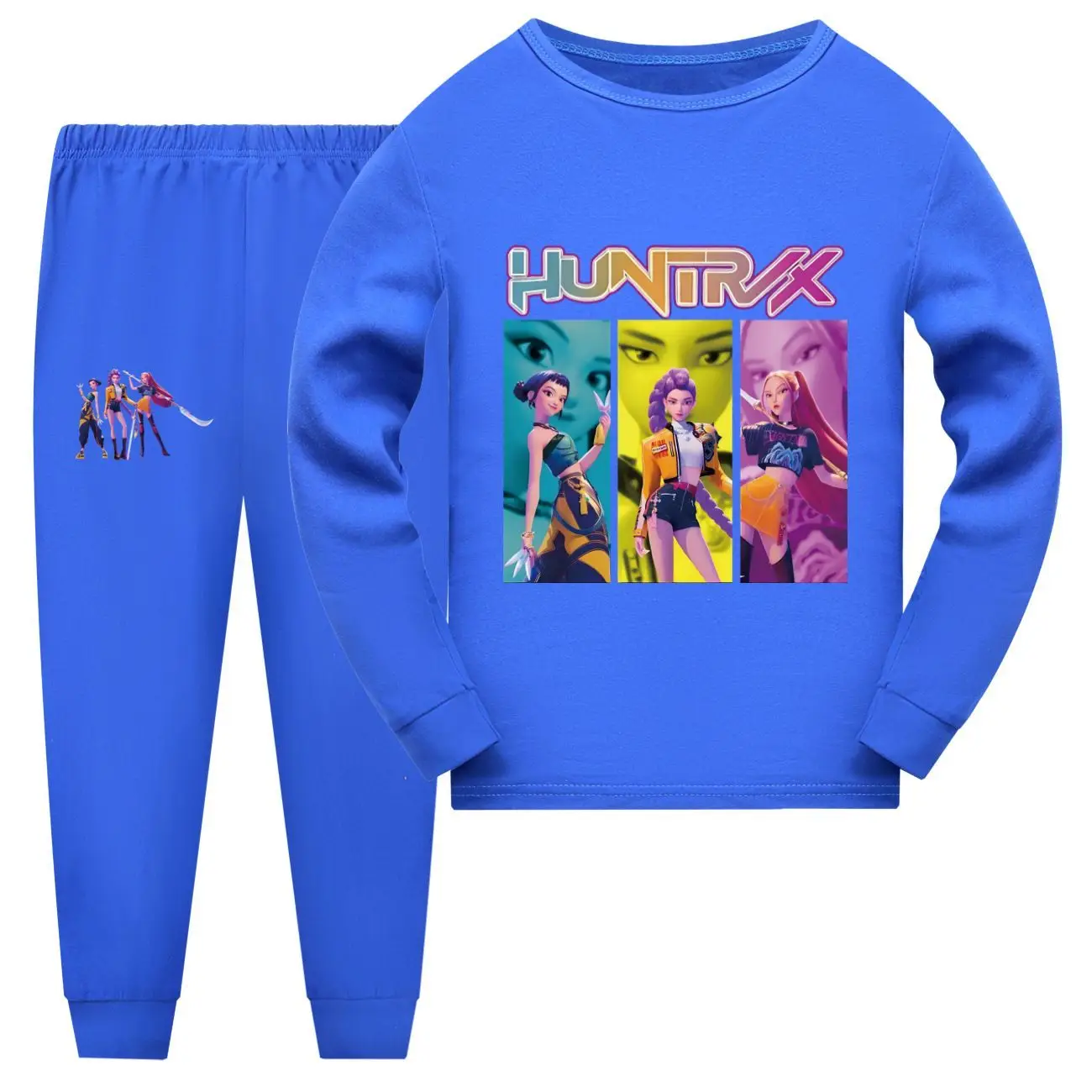 Anime KPop Demon Hunters Children's Popular Pure Cotton Pajamas Cartoon Cute Print Fashion Warm Two-piece Set Parent Child Gift