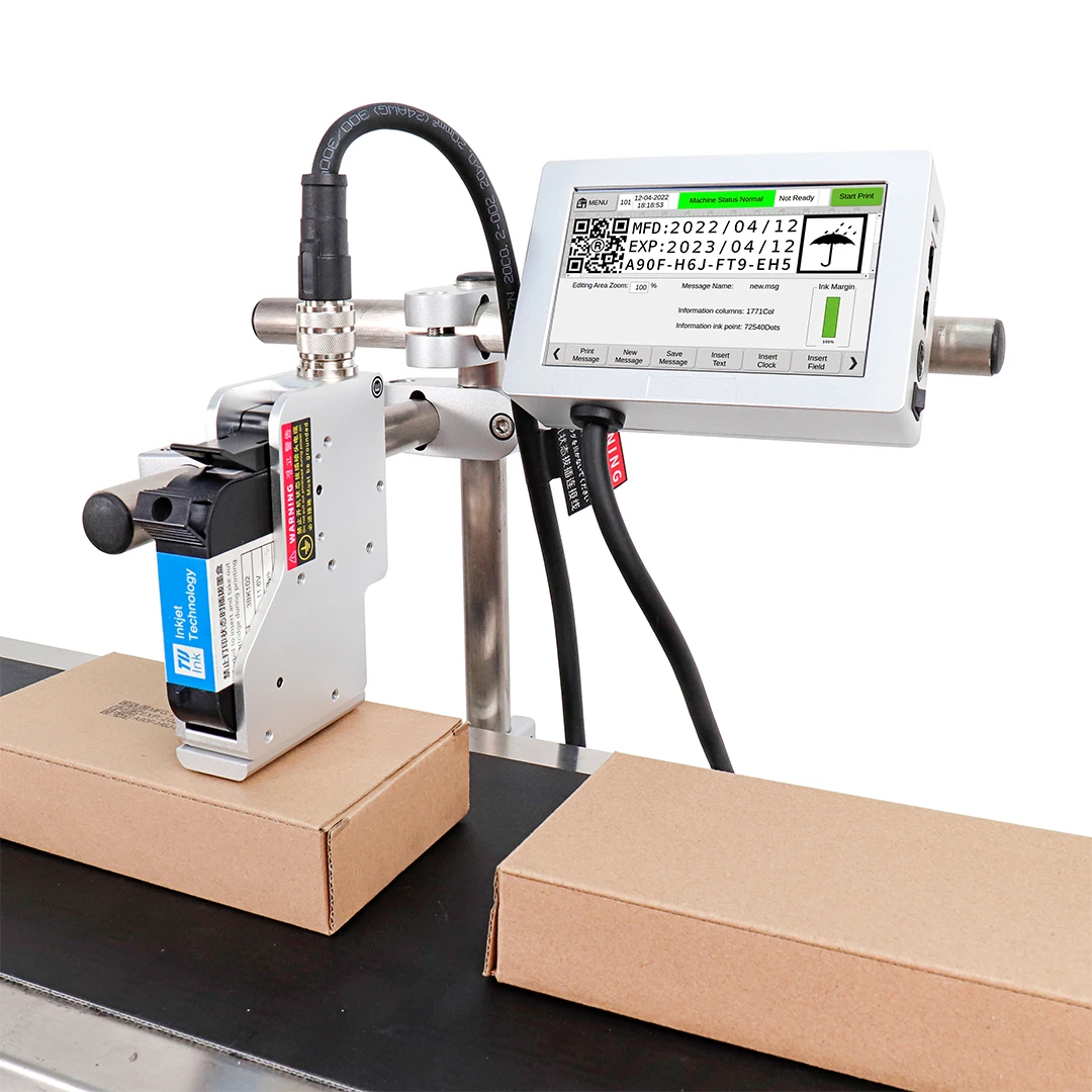 

【2026】High Speed Automatic Thermal Inkjet Printer Docod T180E 12.7mm High-Protection Tij Printhead Machine for Date Batch Printi